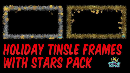 Tinsel Holiday Frame with Stars 2 Pack