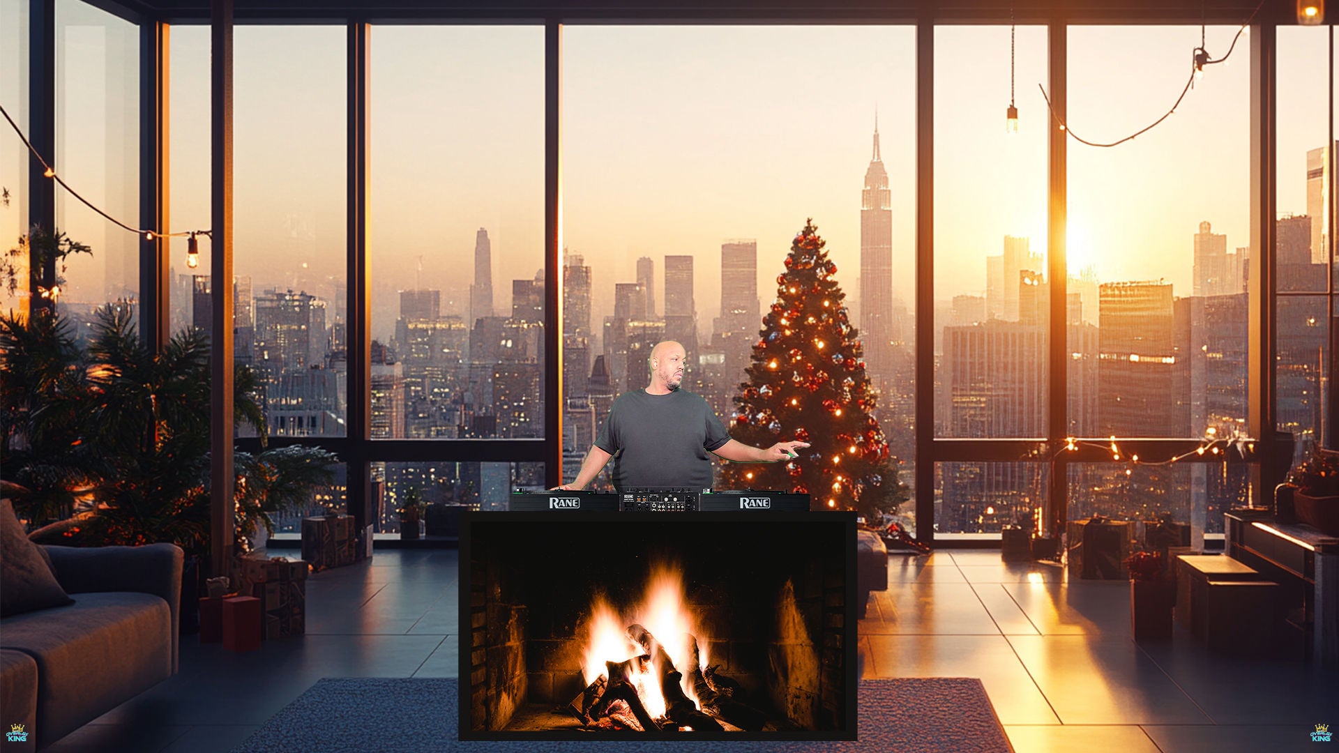 Golden Night Skyline Christmas -SKY11
