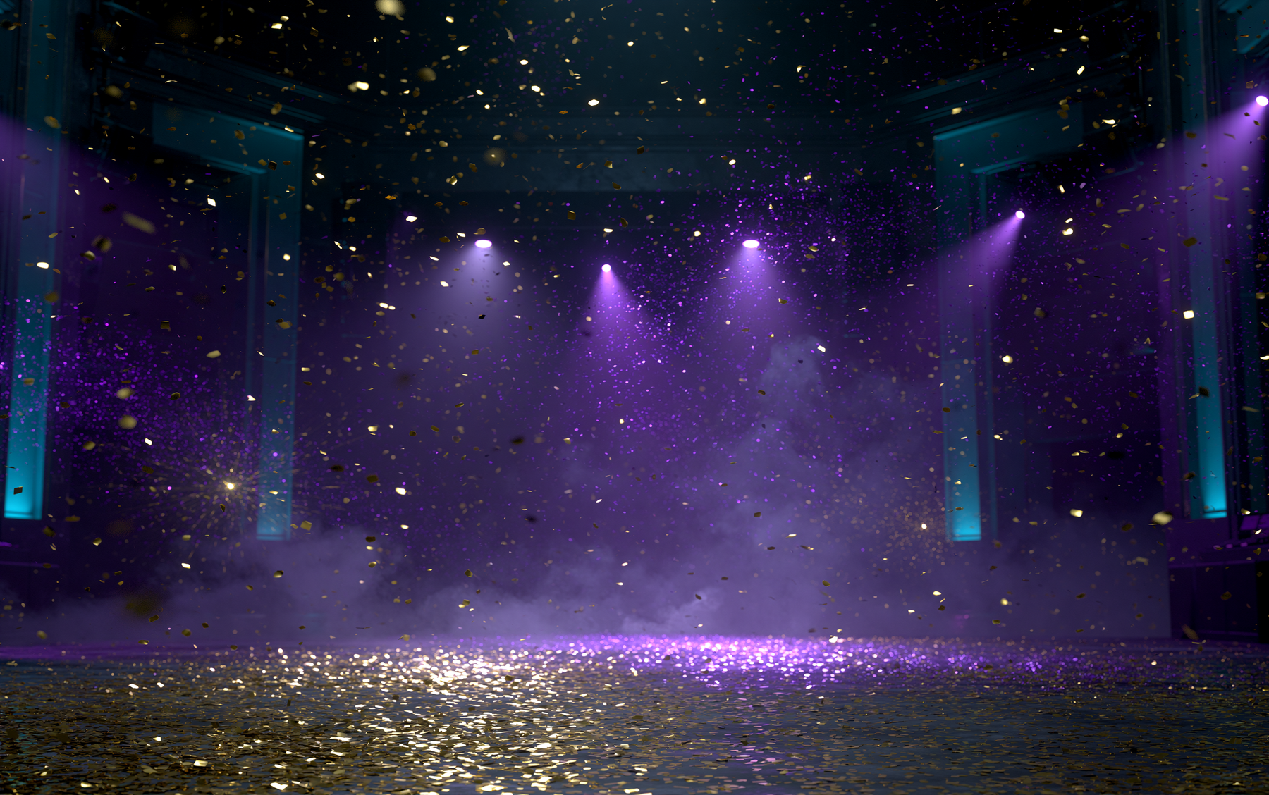 Confetti and lighting stream effects